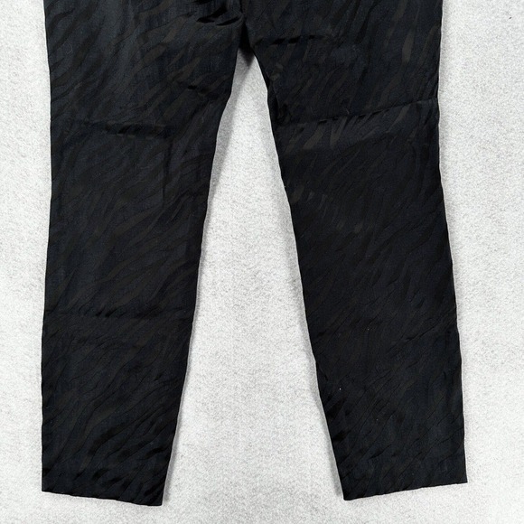 Rag & Bone Simone Pants Womens 2 Zebra Jacquard Slim Fit Cropped Ankle Black - Picture 8 of 13
